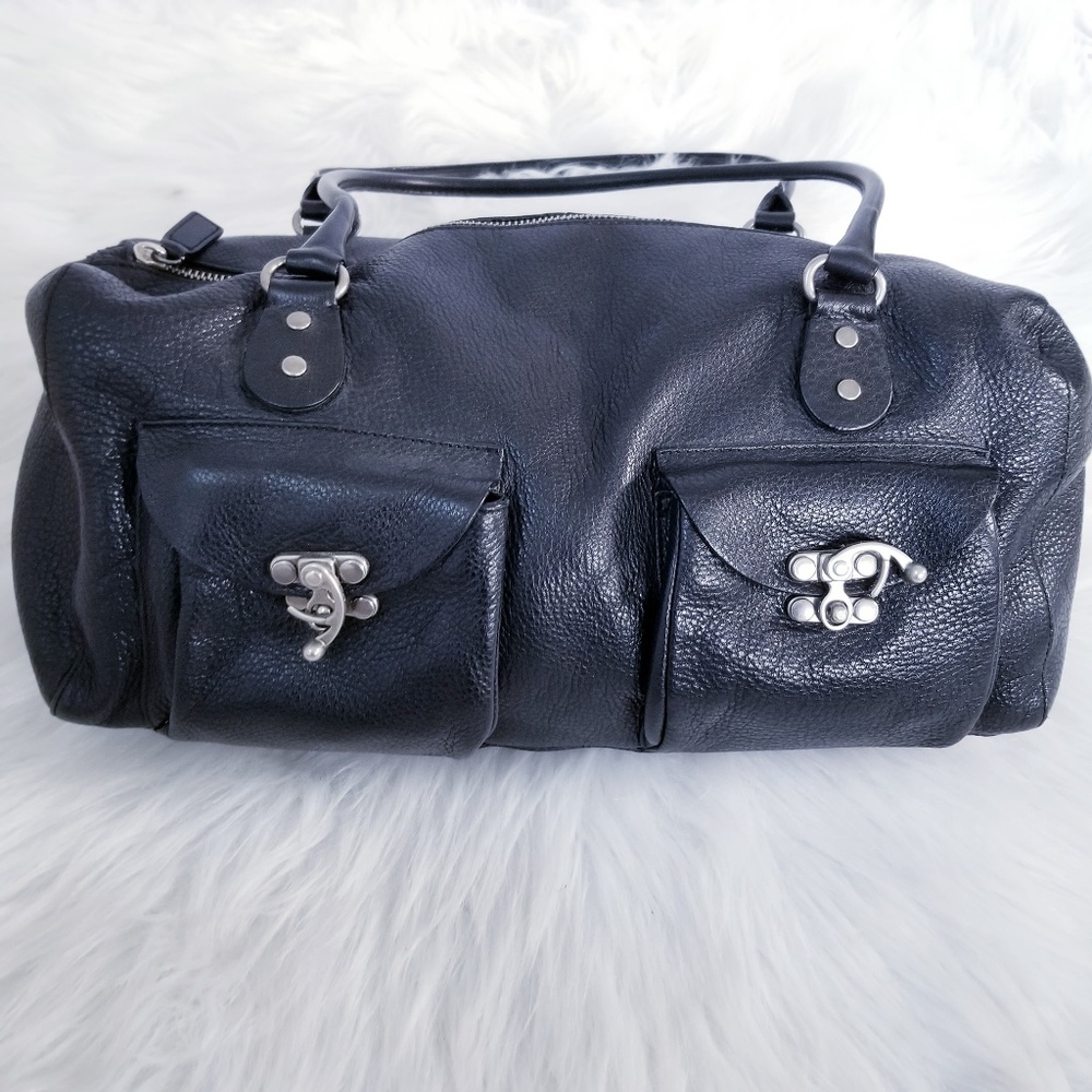 Cynthia Rowley Black Pebbled Leather Shoulder Bag